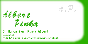 albert pinka business card